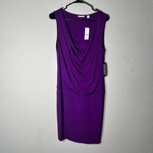 New York & Company Plum Purple Sleeveless Stretch Midi Dress Medium NWT